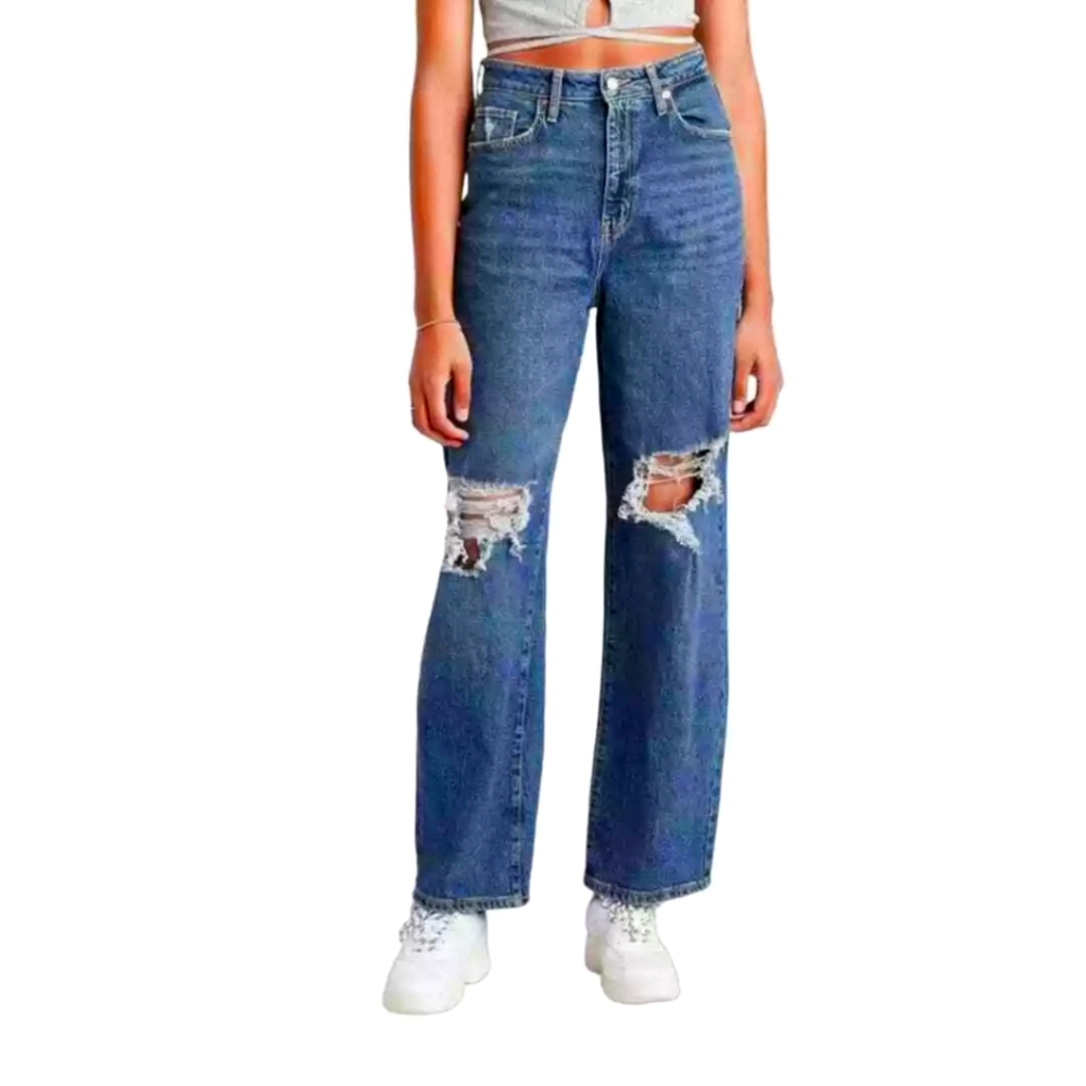 Super high rise baggy Wild Fable distressed  jeans
